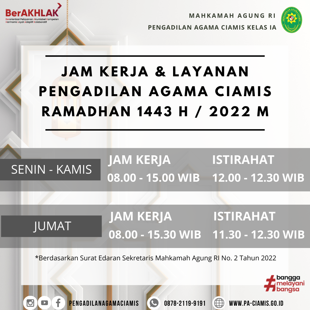 jadwal jam kerja ramadhan 1443 h
