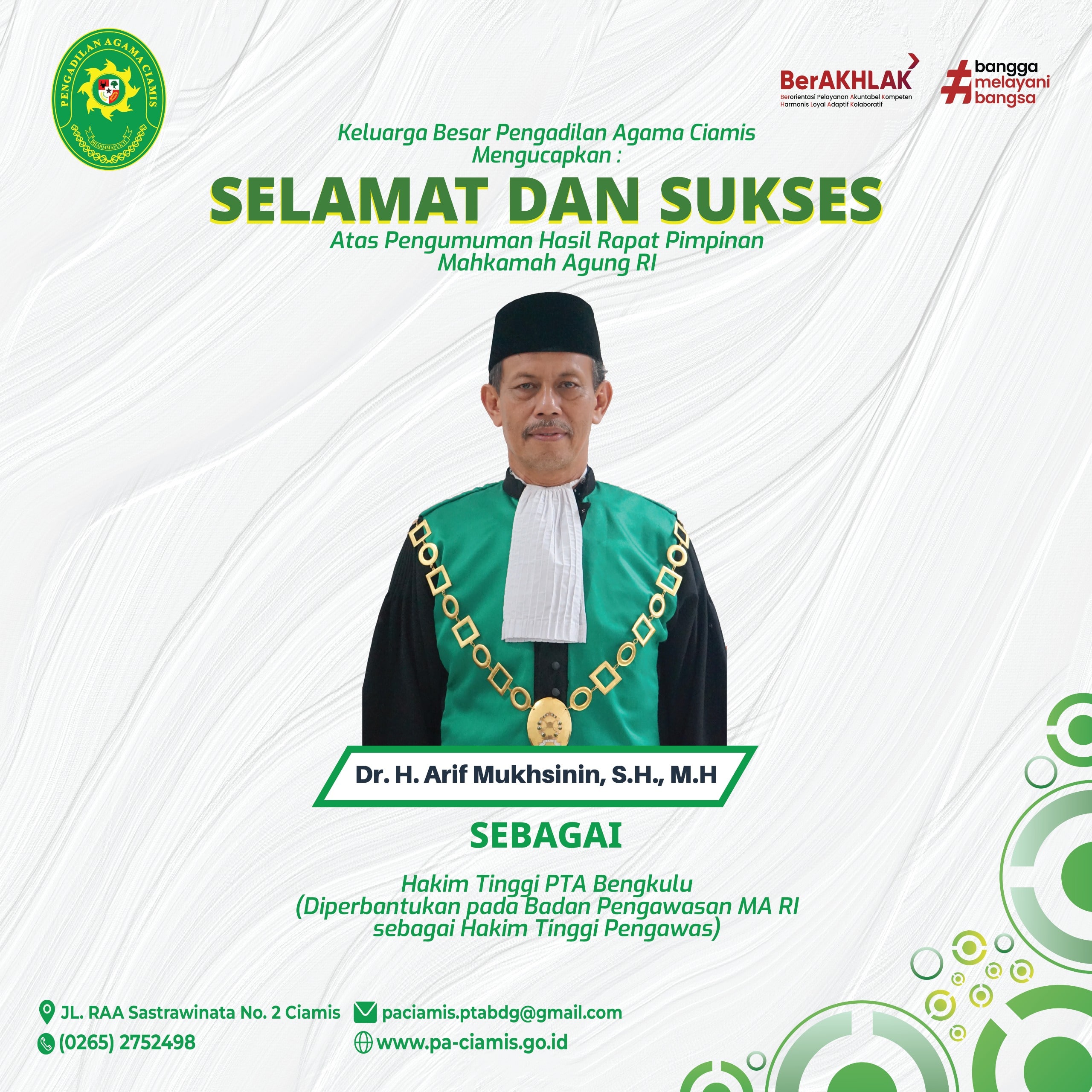 ucapan promosi hakim bawas min